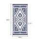 Lema 9x18 Ultra Large Area Patio Rug with Carrying Bag | Blue & White