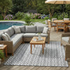 9x18 Ultra Large Outdoor Rug | Black & White Reversible Clover Pattern