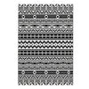 Mez 6x9 Medium Outdoor Rug | Black White Bohemian Geometric Pattern w Bag