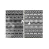 Mez 6x9 Medium Outdoor Rug | Black White Bohemian Geometric Pattern w Bag