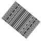 Mez 6x9 Medium Outdoor Rug | Black White Bohemian Geometric Pattern w Bag