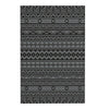 Mez 6x9 Medium Area Outdoor Rug | Black Gray Bohemian Geometric Pattern