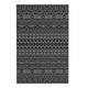 Mez 6x9 Medium Area Outdoor Rug | Black Gray Bohemian Geometric Pattern