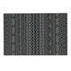 Mez 6x9 Medium Area Outdoor Rug | Black Gray Bohemian Geometric Pattern