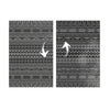 Mez 6x9 Medium Area Outdoor Rug | Black Gray Bohemian Geometric Pattern