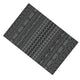 Mez 6x9 Medium Area Outdoor Rug | Black Gray Bohemian Geometric Pattern