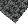 Mez 6x9 Medium Area Outdoor Rug | Black Gray Bohemian Geometric Pattern