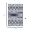 Mez 6x9 Medium Area Outdoor Rug | White Blue Geometric, Picnic Rug in Bag