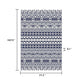 Mez 6x9 Medium Area Outdoor Rug | White Blue Geometric, Picnic Rug in Bag
