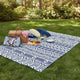 Mez 6x9 Medium Area Outdoor Rug | White Blue Geometric, Picnic Rug in Bag