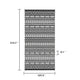 Mez 9x18 Ultra Large Outdoor Rug | Black White Bohemian Geometric Pattern