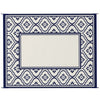 8x10 Large Area Outdoor Rug with Carrying Bag | Blue White Gourd Border