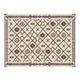 Kexy 9x12 Large Area Outdoor Rug with Carrying Bag | Beige Black Geometric