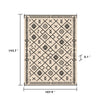 Kexy 9x12 Large Area Outdoor Rug with Carrying Bag | Beige Black Geometric