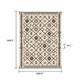 Kexy 9x12 Large Area Outdoor Rug with Carrying Bag | Beige Black Geometric