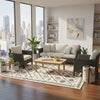 Kexy 9x12 Large Area Outdoor Rug with Carrying Bag | Beige Black Geometric