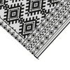 Elyz XL Outdoor Area Rug | Black & White Tribal Design | 9x18 Waterproof