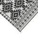 Elyz XL Outdoor Area Rug | Black & White Tribal Design | 9x18 Waterproof