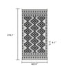 Elyz XL Outdoor Area Rug | Black & White Tribal Design | 9x18 Waterproof