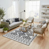 Elyz XL Outdoor Area Rug | Black & White Tribal Design | 9x18 Waterproof