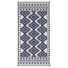 Elyz XL Outdoor Area Rug | Blue & White Tribal Design | 9x18 Weatherproof