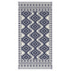 Elyz XL Outdoor Area Rug | Blue & White Tribal Design | 9x18 Weatherproof
