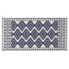 Elyz XL Outdoor Area Rug | Blue & White Tribal Design | 9x18 Weatherproof