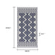 Elyz XL Outdoor Area Rug | Blue & White Tribal Design | 9x18 Weatherproof