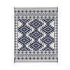 Elyz Large Outdoor Area Rug | Blue White Tribal Design | 8x10 Weatherproof