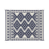Elyz Large Outdoor Area Rug | Blue White Tribal Design | 8x10 Weatherproof