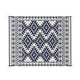 Elyz Large Outdoor Area Rug | Blue White Tribal Design | 8x10 Weatherproof