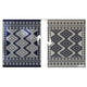 Elyz Large Outdoor Area Rug | Blue White Tribal Design | 8x10 Weatherproof