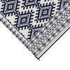 Elyz Large Outdoor Area Rug | Blue White Tribal Design | 8x10 Weatherproof