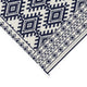 Elyz Large Outdoor Area Rug | Blue White Tribal Design | 8x10 Weatherproof