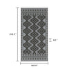 Elyz XL Outdoor Area Rug | Gray & White Tribal Design | 9x18 Waterproof