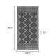 Elyz XL Outdoor Area Rug | Gray & White Tribal Design | 9x18 Waterproof