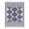 Elyz Large Outdoor Area Rug | Blue & White Tribal Design | 9x12 Waterproof