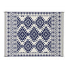 Elyz Large Outdoor Area Rug | Blue & White Tribal Design | 9x12 Waterproof