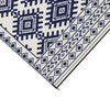 Elyz Large Outdoor Area Rug | Blue & White Tribal Design | 9x12 Waterproof