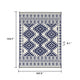Elyz Large Outdoor Area Rug | Blue & White Tribal Design | 9x12 Waterproof