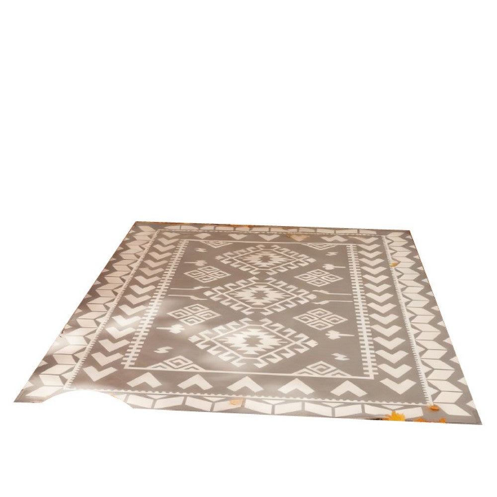 Pema Outdoor Area Rug | Gray & White Patchwork | XL 9x12 Beach Rug