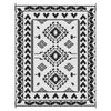 Pema Outdoor Area Rug | Black & White Patchwork | Large 8x10 Beach Rug