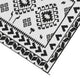 Pema Outdoor Area Rug | Black & White Patchwork | Large 8x10 Beach Rug