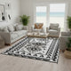 Pema Outdoor Area Rug | Black & White Patchwork | Large 8x10 Beach Rug