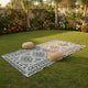 Pema Outdoor Area Rug | Gray & White Patchwork | Giant 9x18 Picnic Rug