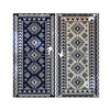 Pema Outdoor Area Rug | Blue & White Patchwork | Giant 9x18 Picnic Rug