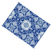 Outdoor Area Rug | Floral Medallion in Blue & White | XL 9x12 Plastic Straw