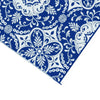 Outdoor Area Rug | Floral Medallion in Blue & White | XL 9x12 Plastic Straw