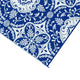 Outdoor Area Rug | Floral Medallion in Blue & White | XL 9x12 Plastic Straw