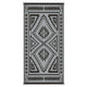 Outdoor Area Rug | Black & White Patchwork | Giant 9x18 Beach Rug Straw